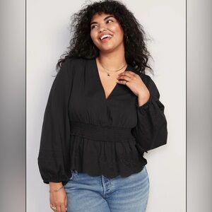 Old Navy Black Peplum Blouse